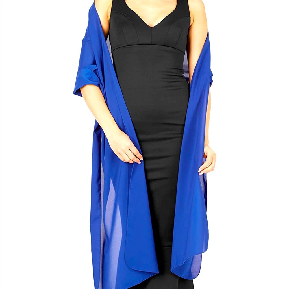 Blue chiffon shawl or scarf